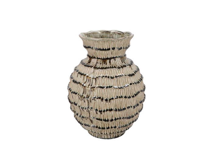 <h4>Loui Green Vase Structure Active Glaze 19x19x25cm</h4>