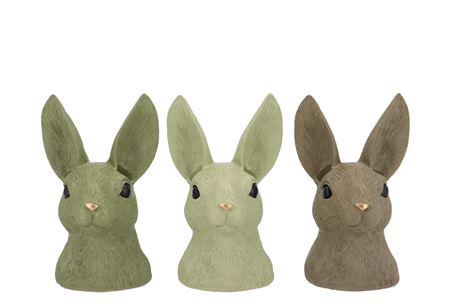 <h4>Easter Rabbit Head Summer Green Mix Ass 13x12x22cm</h4>
