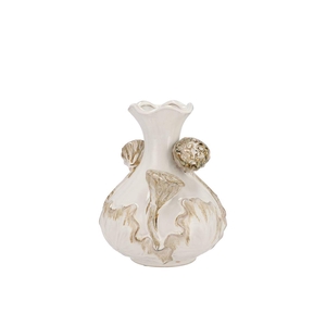 Mara White Vase Neck Lotus 15x15x20cm Nm