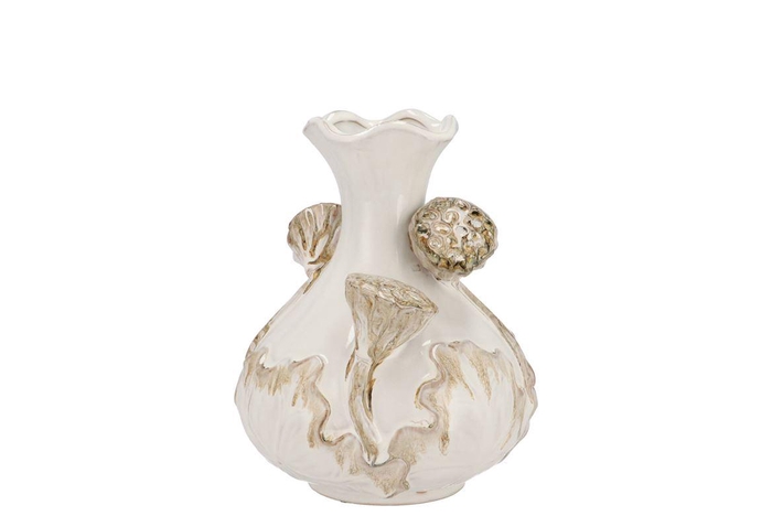 <h4>Mara White Vase Neck Lotus 15x15x20cm Nm</h4>