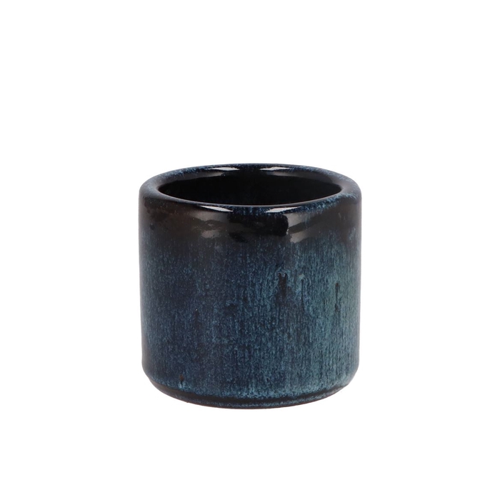 <h4>Javea Cilinder Pot Glazed Blue 9x9cm</h4>
