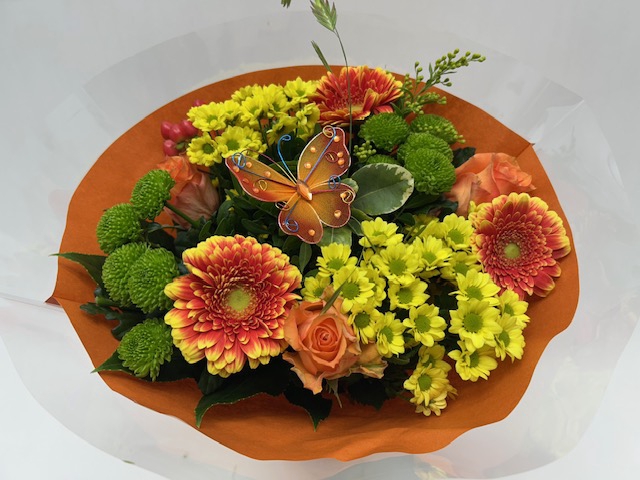 <h4>Boeket Biedermeier geel/oranje</h4>