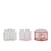 Polly Red Mix Metal Rack Circle 3 Glass Round Ass 14x8cm