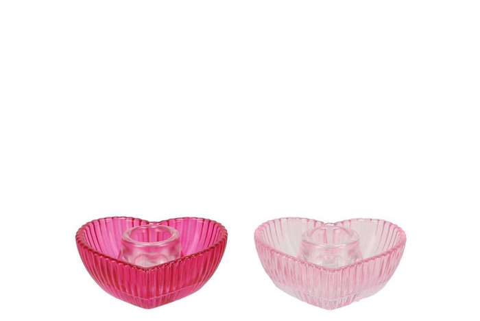 Amour Fuchsia Mix Candle H Heart Ass 9x8x4cm