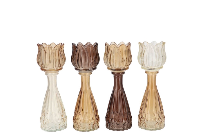 <h4>Bicolore Natural Brown Mix Tulip Vase Ass 7x18cm</h4>