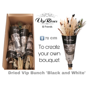 DRIED VIP BOUQUET BLACK & WHITE