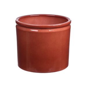 DF03-883813500 - Pot Lucca1 d27.8xh25.7 brown glazed
