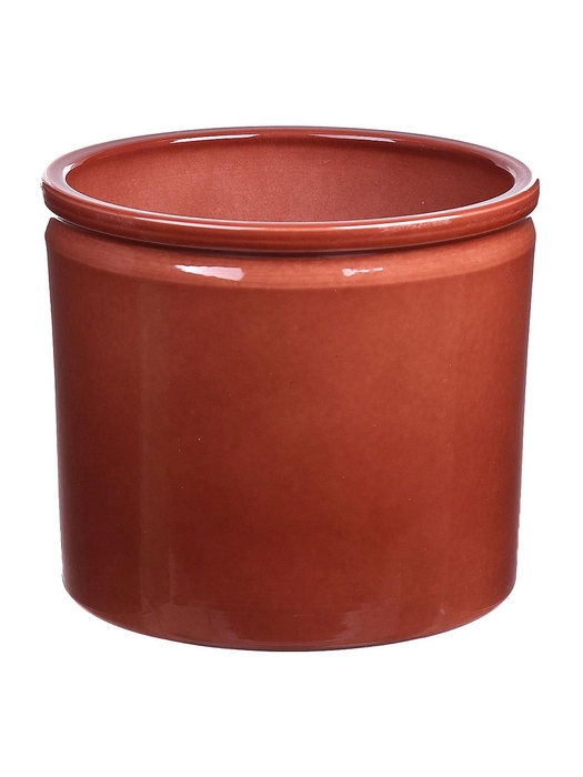 DF03-883748247 - Pot Lucca d14xh12.5 brown glaze