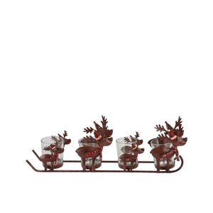 Katy Brown Metal Rack Reindeer T-light 38x7x13cm