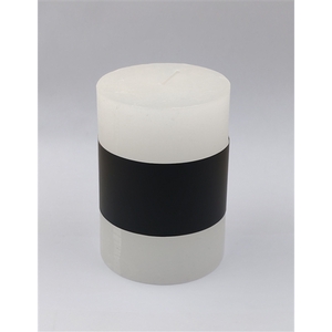 Pillar candle Lucian d6.8xh9.5 rustic white