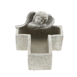 Allerheiligen Planter kruis+engel 25*17.5*12cm