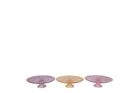 <h4>Dayah Pastel Mix Glass Plate On Foot 15x8cm Ass P/</h4>