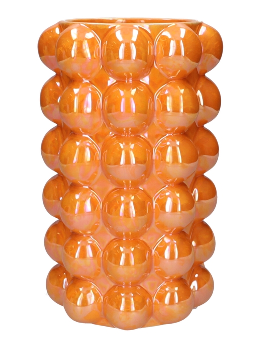 <h4>DF03-666721100 - Vase Bubbly d15xh24 orange+pearl</h4>