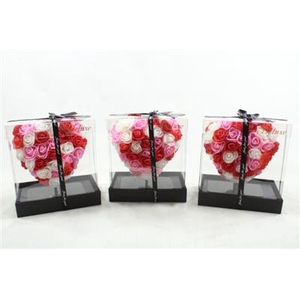 15CM HART ROOD/ROZE/WIT MIX