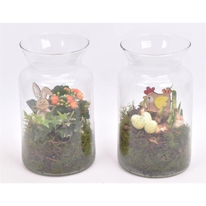 Glas cilinder met hals 14cm/h25cm