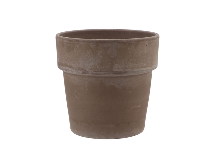 Terra Cylinder Pot Grey Siliconised 13x13cm