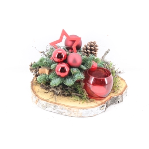 arr5 Kerst MB - Hout schijf 1wax red