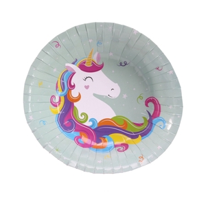 Opruiming Schaal unicorn papier 18cm 8x