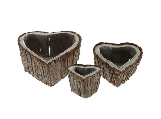 Planter Bark Heart S3 L27W24H12