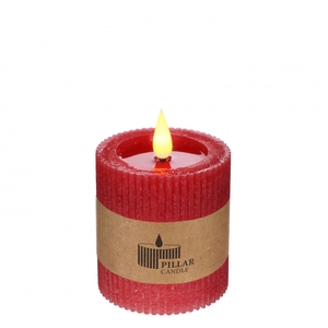 Candle LED Cylind.rib d07*7.5cm ex.AAA