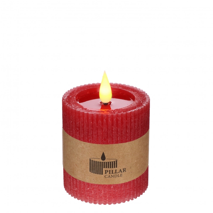 <h4>Candle LED Cylind.rib d07*7.5cm ex.AAA</h4>