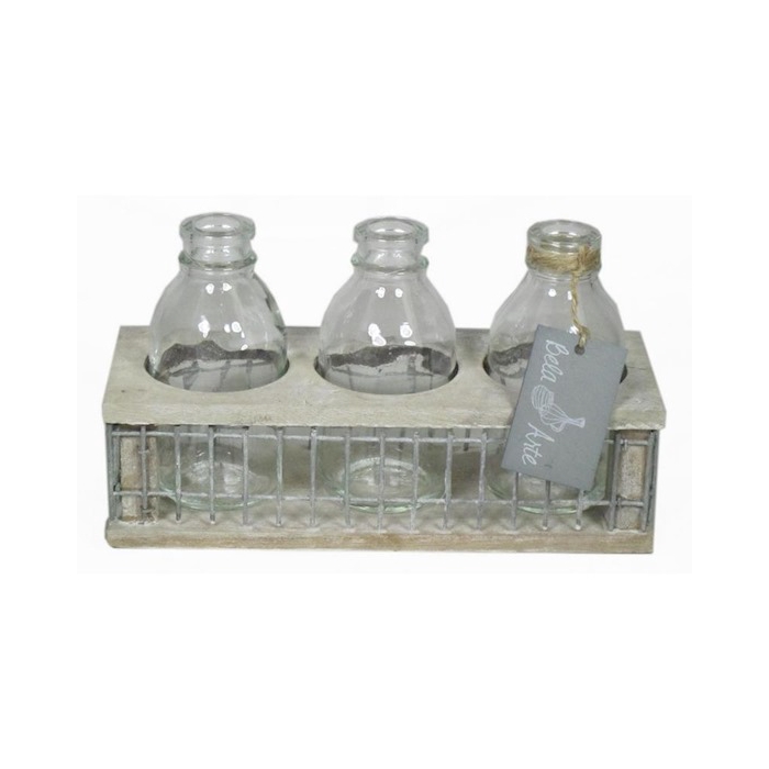 <h4>PLATEAU HOUT 8X21X11CM 3 FLES</h4>