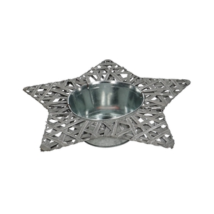Kerst Zink schaal+ster d32/14*7cm
