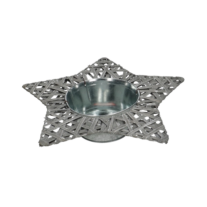 <h4>Kerst Zink schaal+ster d32/14*7cm</h4>