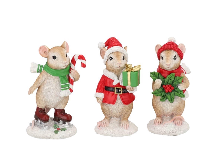 <h4>Wonderland Red Mouse Deco Ass 11x8x17cm</h4>