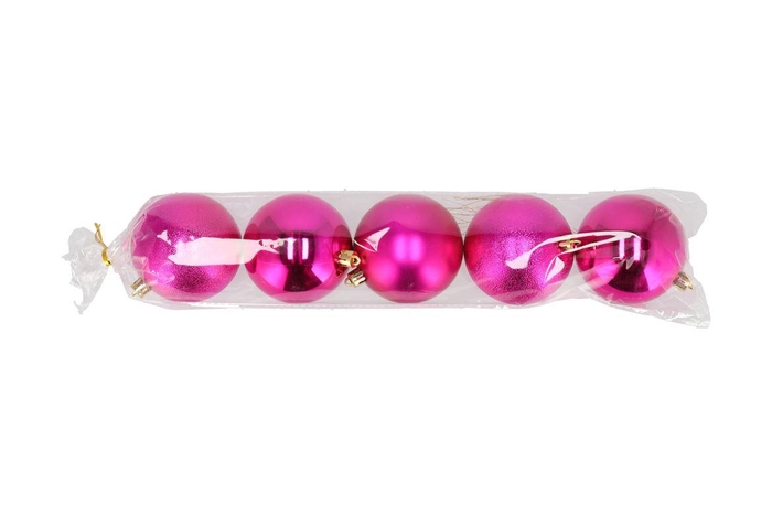 <h4>Deco Unbreakable Fuchsia Ball Set 5 80mm</h4>