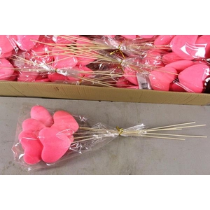 Stick Heart Flock Pink 11,5cm