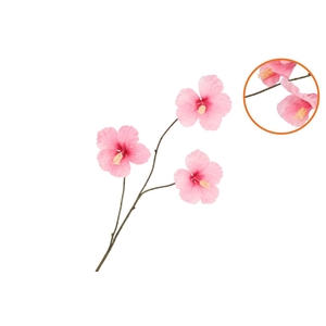 Silk Hibiscus Light Pink 85cm
