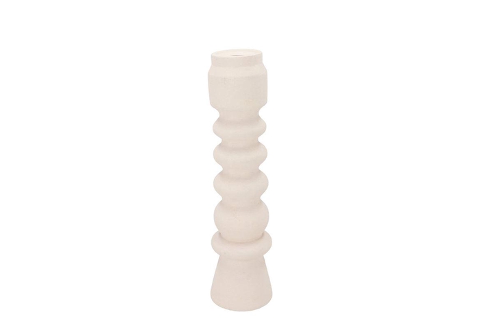 Florence White Candle H Swirl 10x10x39cm