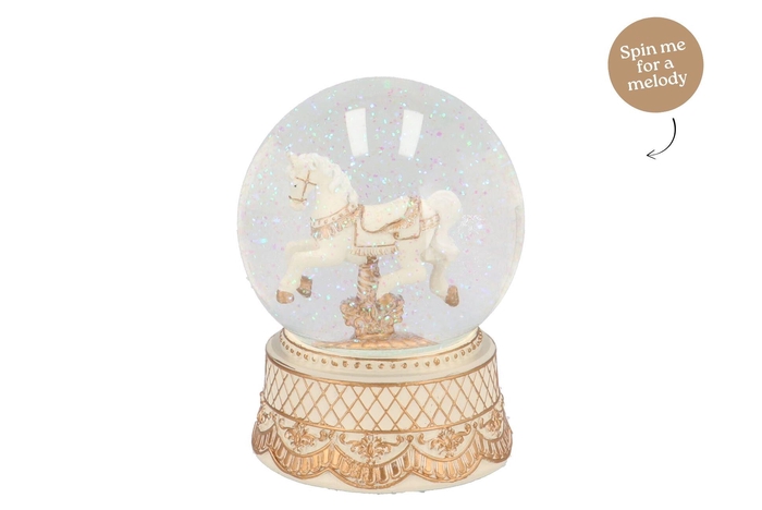 Glowy Cozy Gold Big Snowglobe 12x12x18cm Nm