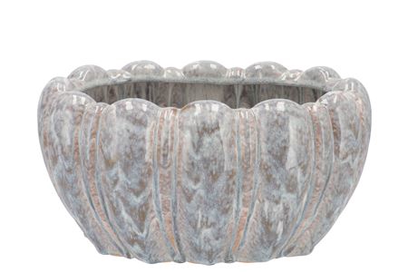 <h4>Inga Grey Pot Oval Active Glaze 29x20x15cm Nm</h4>