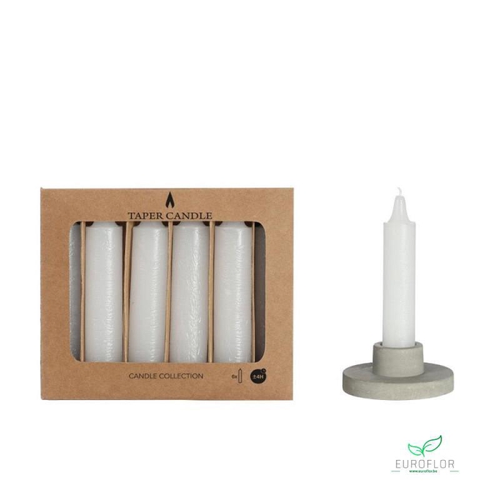 TAPER CANDLE H.11CM Ø2.15 CM WHITE SET 6