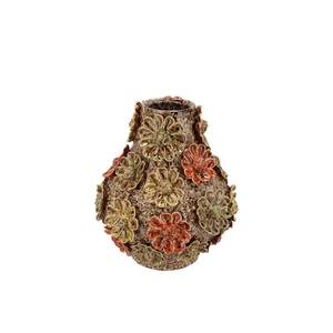 Riva Wild Brown Vase Flower Allover 18x18x19cm