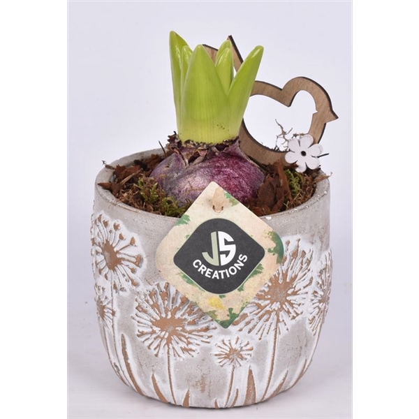 Cement pot bloemdecor 11,5cm