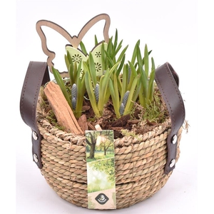 Touwmand met leer handv.16-18cm