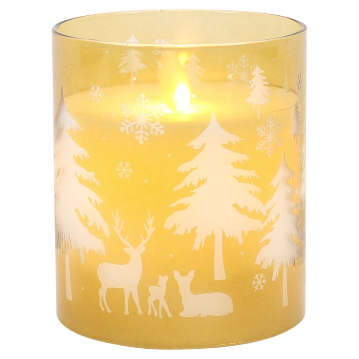 <h4>DF12-MB-10510 - Led candle wax in glass 10cm amber</h4>