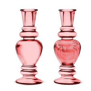 Glass candle vase d06 16cm ass