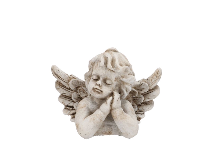 Concrete Antique Angel Lying 14x10x10cm