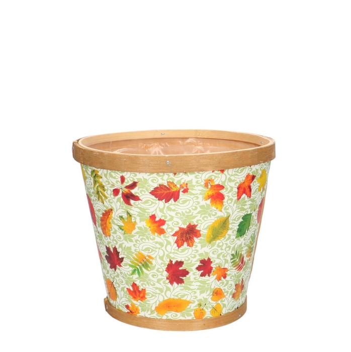 <h4>Herfst Hout blad pot d17*15cm</h4>
