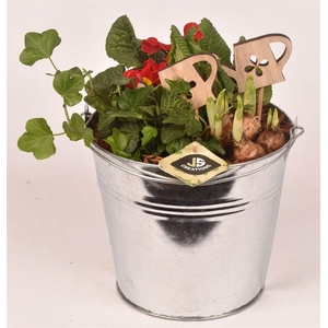 Zink emmer m.hengsels blank 18cm