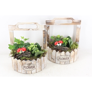 arr2 TD - Hout planter half rond - wit