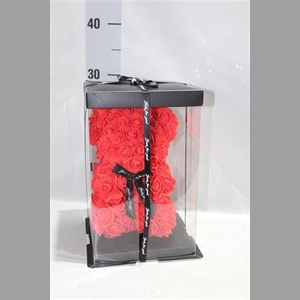 . Div Beer Zijde Roos Rood 28 Cm