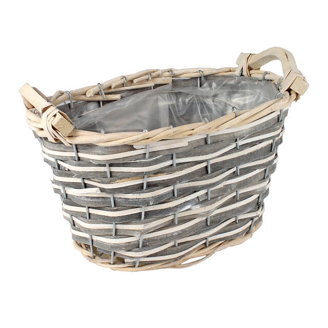 <h4>Basket Baku chipwood 26x18.5x14cm grey</h4>
