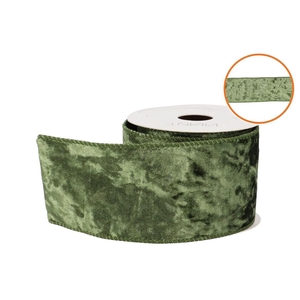 Ribbon Velvet Satin Moss Green 3mx70mm