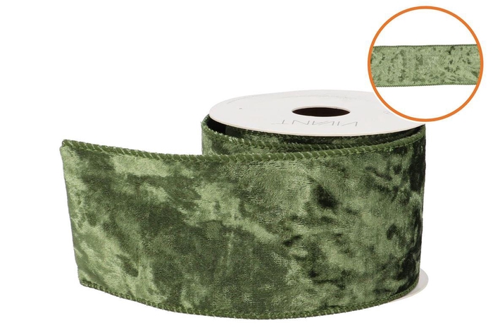 <h4>Ribbon Velvet Satin Moss Green 3mx70mm</h4>