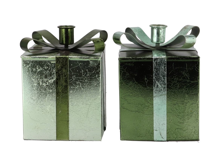 <h4>Glam Nordic Green Mix Candle Holder Ass 12x17cm</h4>
